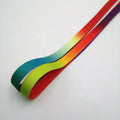 Maoyuan MY-PS100 Custom Flat Rainbow Printed Polyester Shoelaces Transparent Plastic Tips 12mm Width 130cm/140cm Length Unisex