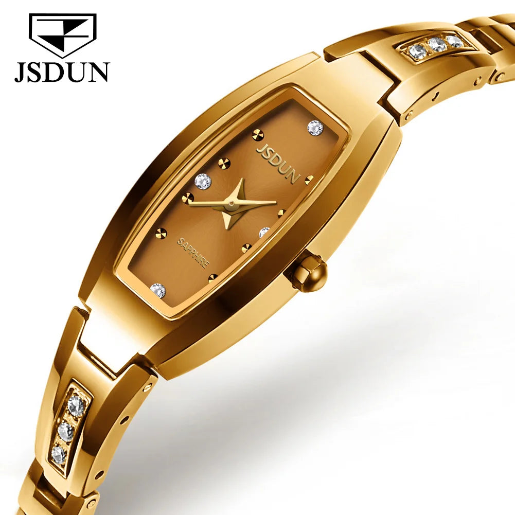 JSDUN 6530 Wrist Square Ladies Watches Welcome Custom Logo Women Watch Belt Quartz Brand New Mesh Luxury  Alloy Coated Glass