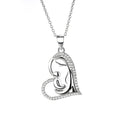 Wholesale Trendy Mom and Son Heart Shape Pendant 925 Sterling Silver Fashion Mother Day Gift Necklace