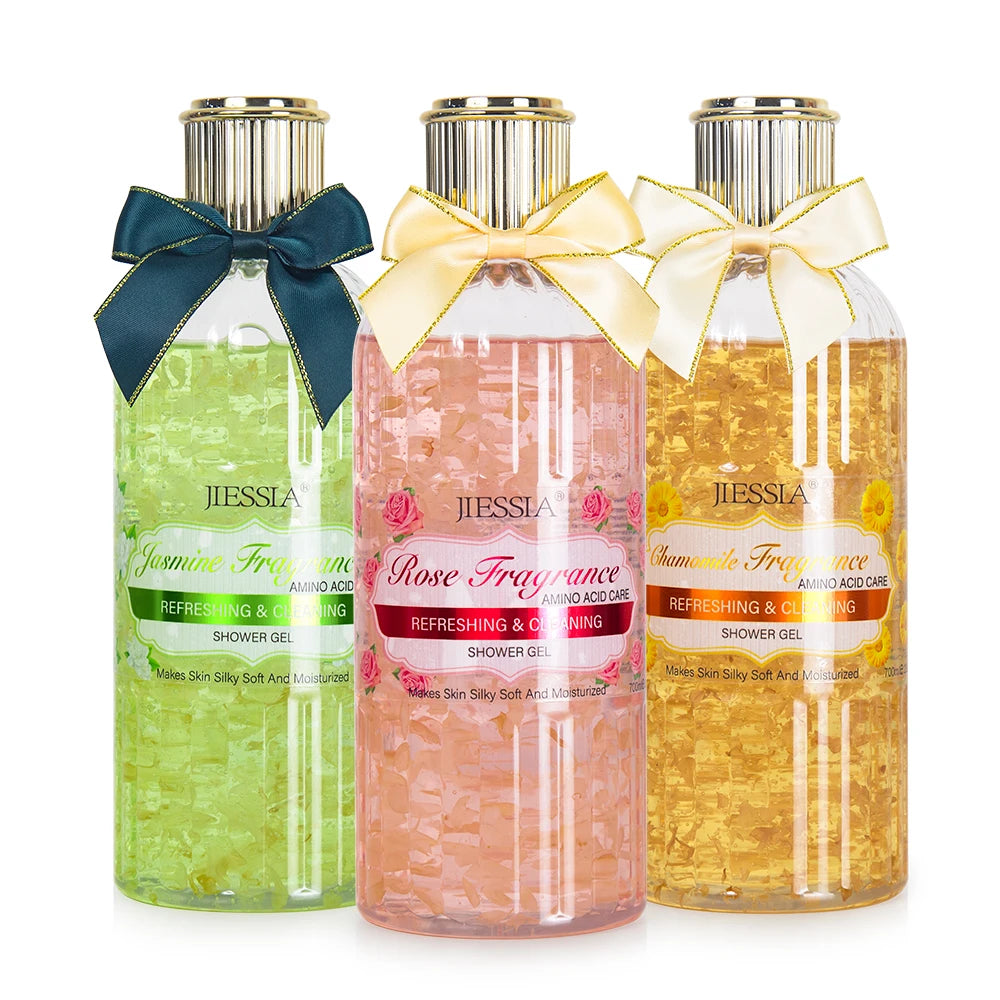 Low MOQ Factory Lightening Body Wash Press Bottle Organic Perfume Oem Bath Set Private Label Whitening Shower Gel