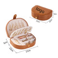 Hot Selling Personalized Velvet Pu Leather Travel Jewelry Box Portable Organizer with Logo Seashell Shaped Oval Outline