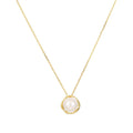 Fashion 925 Silver Jewelry Wholesale 925 Sterling Silver Necklaces Round Pearl Gold Plated Necklaces Women Valentine's Day Gift