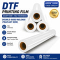 OCBESETJET 60CM*100M Waterproof Anti-Static Inkjet Hot Peel Film DTF PET Film Roll 75U Thickness Double-sided Matte Roll Film MegaBDM