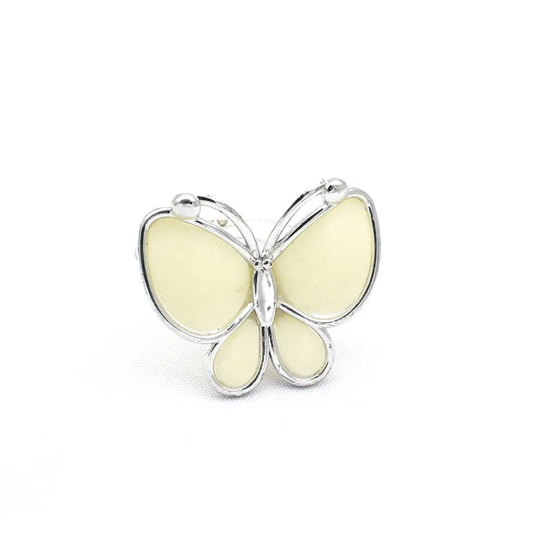 Silver Butterfly Napkin Rings Holder Cheap Price Metal Beads Acrylic Wood Pearl Cute Design for Wedding Party Table Decoration