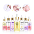 Private Label Custom Two Layer Favors 15ml 24k Gold Foil Flakes Organic Nail Nutrition Cuticle Revitalizer Oil With Dropper