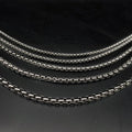 Ready to Ship Stainless Steel Link Chain Rope Silver Round Box Necklace Chain for Men Fashion Hip Hop Jewelry