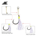 Wholesale Mustad PAS-B Series Barbed Hooks High Strength Black High Carbon Steel Slow Jigging Assist Sea Fishing Hooks