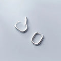 Fashion 925 Sterling Silver Geometric Oval Ear Buckles Clip Earrings Jewelry