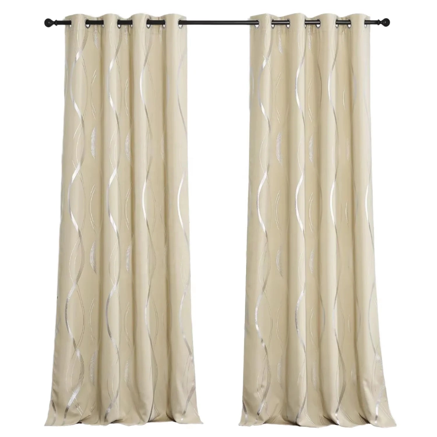 Trade Luxury Sunshade Curtains Large Waves Design Blackout for Bedroom Living Room Gold Foil-Trade Gold Foil Large Curtains