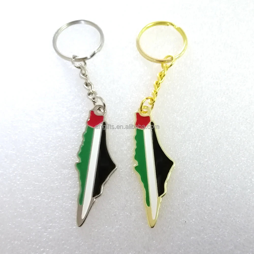 Palestine Flag Keychain Ready to Ship Soft Enamel Palestine Keyring Wholesale