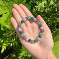 Dainty Stretch Gemstone Bracelet Jewelry 8mm Amethyst Aventurine Hematite Aquarius Zodiac Natural Stone Bracelet