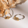 New Arrival 18K Gold Plated Stainless Steel Earring Gold Loops Two-Tone Minimalist Hoop Earrings