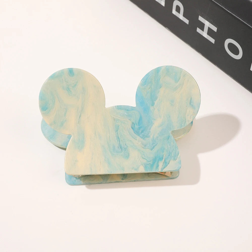 Wholesale Custom Printing Logo Mini Animal Acetate Hair Claw Clips Mouse Ear Hair Clips