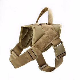 Custom Padded Solid Nylon Tactical Dog Harness Vest with Handle Adjustable No Pull for Large Medium Dog