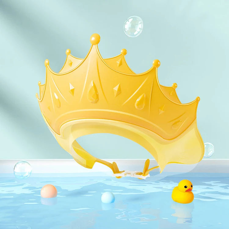 Adjustable Waterproof Kids Shampoo Bathing Silicone Hats Baby Crown Shower Hats  Lovely Comfortable Children Shower Hat