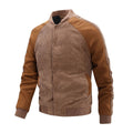Men's Corduroy Blend Sleeve Bomber Jacket Autumn Winter Vintage A-Line Flight Jacket Loose Fit Casual Outerwear