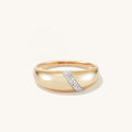 LOZRUNVE Sterling Silver 925 Gold Pave CZ Cubic Zirconia Dome Large  Finger Ring