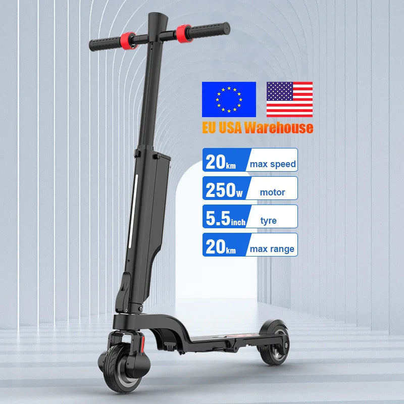 KIXIN Mini Aluminum Alloy Electric Scooter 250W 20km/h Led Display Escooter for Kids Kick Backpack Riding Scooter with Light