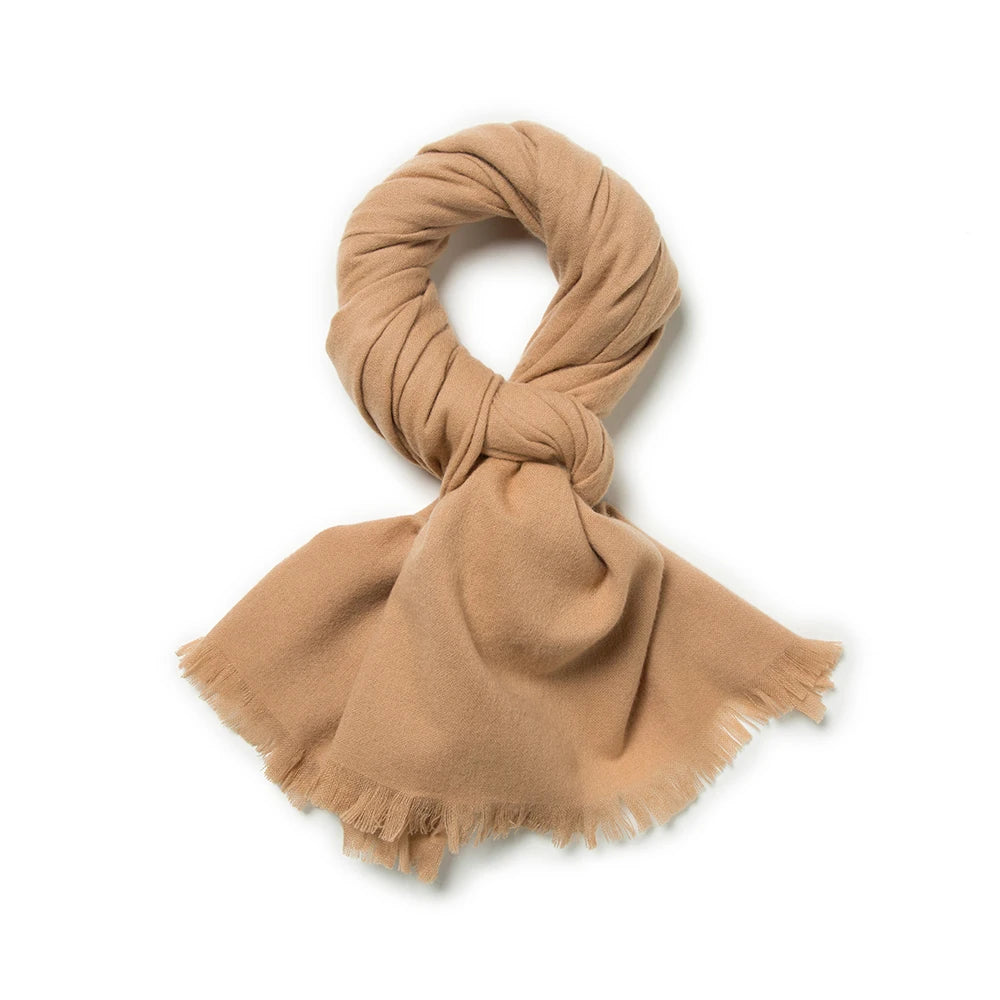 2024 Winter New Style Thin Warm Wool Shawl 100% Worsted Wool Scarf Plain Solid Woven Merino Wool Scarf for Women