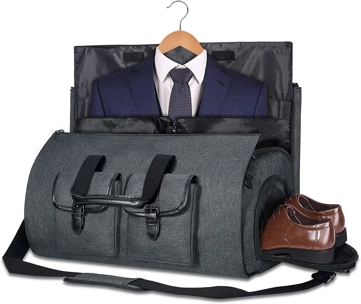 DAYGOS Fashionable Convertible Garment Duffel Bag Portable Travel Men's Suit Carrier Zipper Customizable Logo Weekender Tote Bag