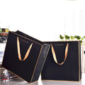 Custom Printed Black Cardboard Paper Bags Luxury Shopping Bags Own Logo Low MOQ Shoe Packaging Supermarket Made Brown Kraft