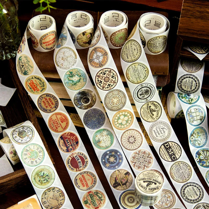 2m/Roll Paper Adhesive Tape Year Recall Series Retro DIY Hand Account Material Decoration Loop Stickers 6 Choices