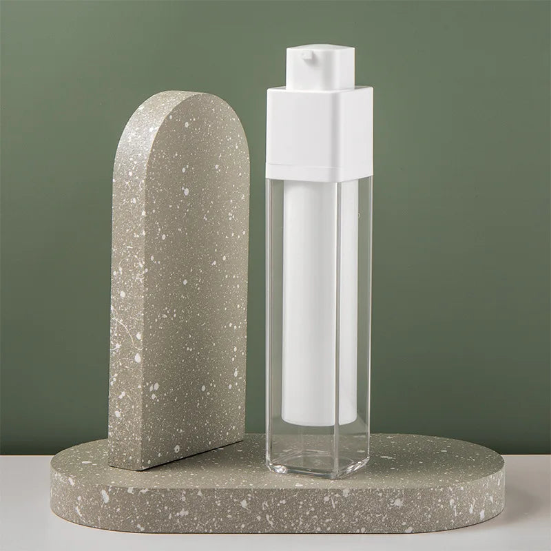 1In Stock 5ml square Press Isolation Vacuum Bottle 30ml Moisturizing Lotion Bottle 50ml Cosmetics Isolation Cream Bottle