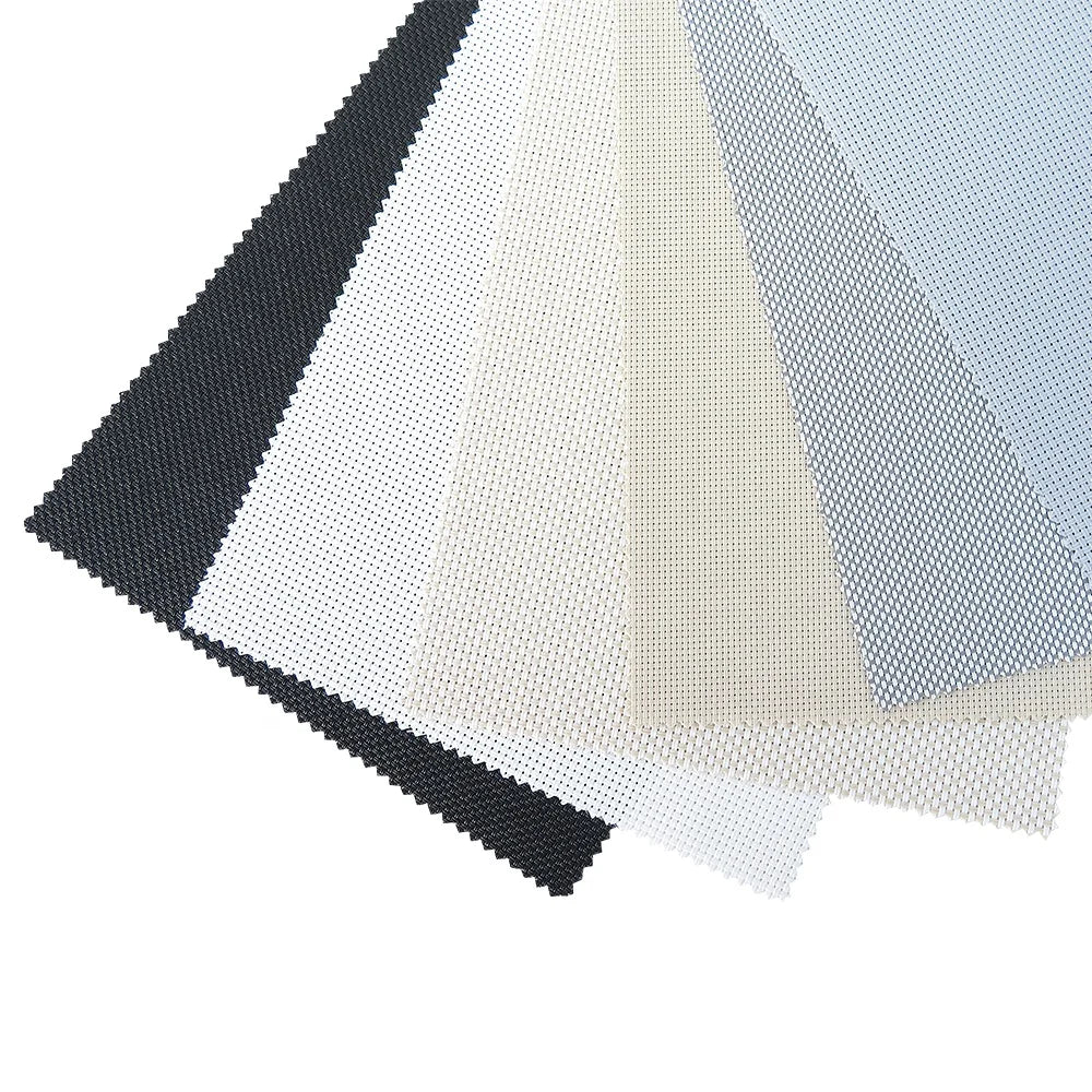 Quality Suncool Outdoor See Through Waterproof Plain Sun Screen Roller Shades Window Sunscreen Blinds Fabric Made in China