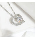 White Zircon Heart Charm Pendant Necklace Love Forever Wedding Party Gift Jewelry for Women