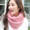 New Women Solid Color Cable Knitting Wool Snood Infinity Scarf Winter Neck Warmer Cowl Collar Circle Scarves