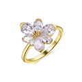 Hot Sale Classics Designs Jewelry 14k 18k Gold Plated Flower Shape 925 Silver Rings for Women Marriage Rings