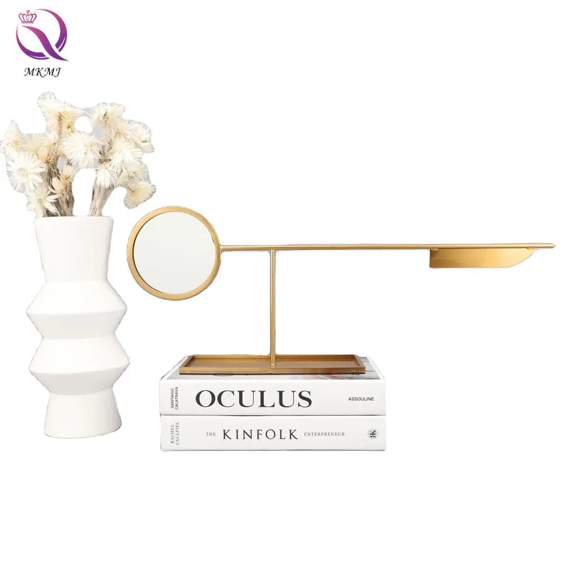 Interior Modern Creative Abstract Sculpture the Other Luxury Gold Art Mirror Accessories Decoration for Home Decor