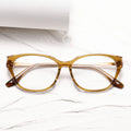 Benyi Factory Direct Fashionable Ultralight Titanium Blue Acetate Frame Optical Glasses Solid Style Blocking Reading Glasses