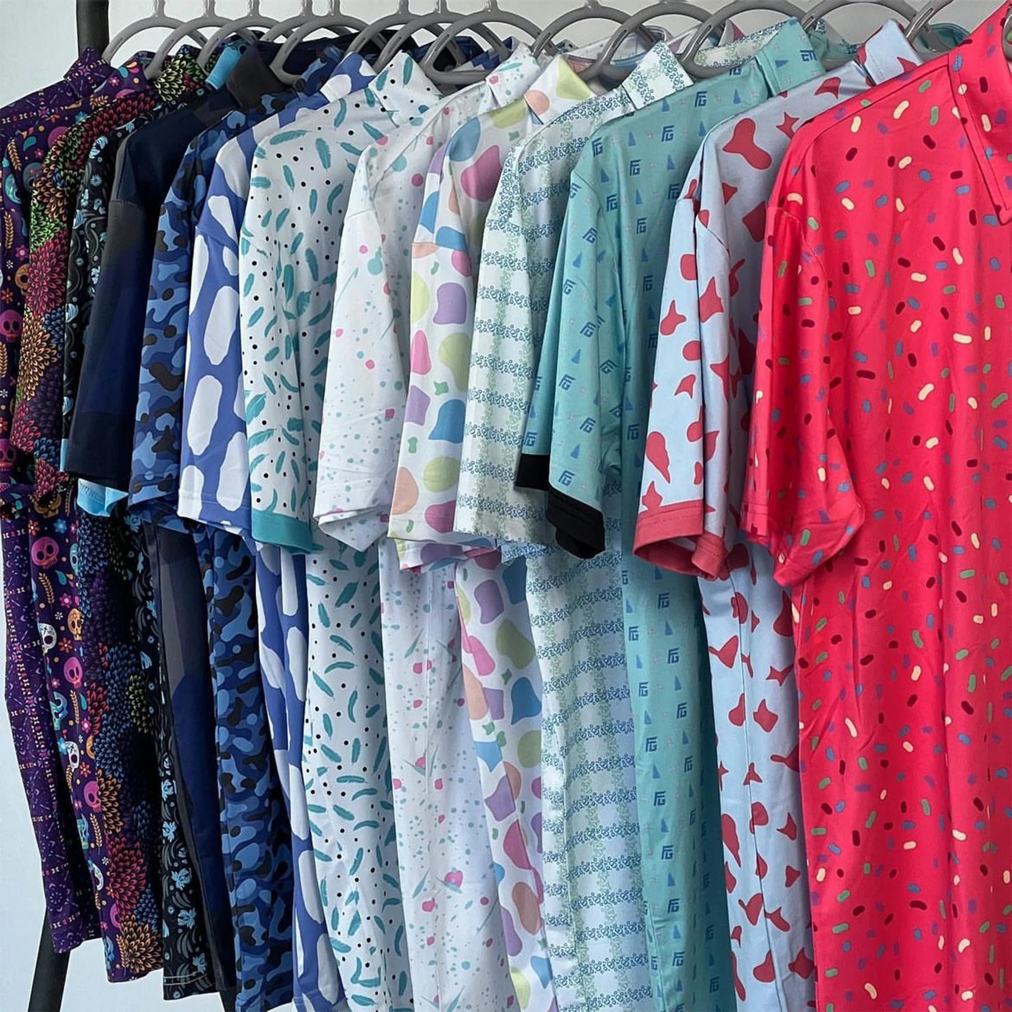 OEM Custom Logo 88% Polyester 12% Spandex Knitted Print Eco-Friendly New Design Embroidered Sublimation Men Quick Dry Golf for