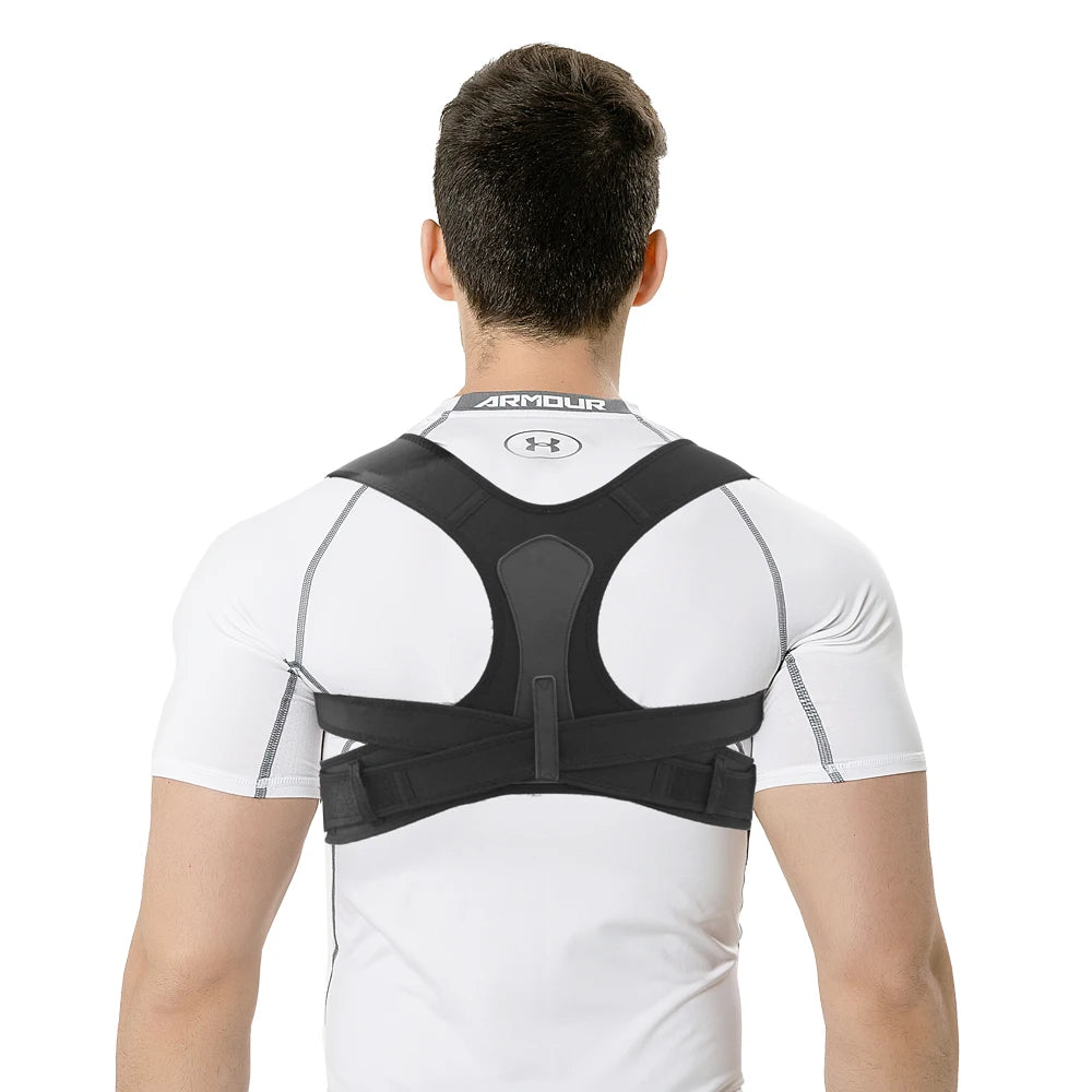 Upper Back Shoulder Support Brace Breathable Chest Adjustable Waist Straps Posture Correction Belt