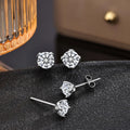 Minimalist 925 Sterling Silver Leaf Geometric Design Round 5mm 6.5mm Moissanite Women's Stud Earrings Wholesale