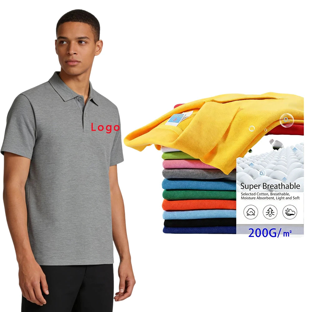 Golf Polo Custom Work Shirts for Men Polo with Embroidery logo Business Advertising Promotional Uniform Shirt Polo