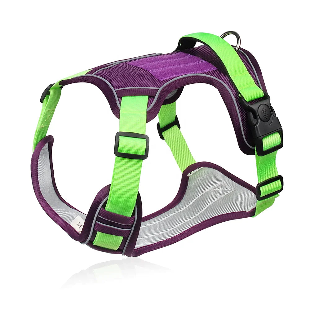 Khaki Small Large Premium Spring Summer Pet Harness Dress Working Padded Oxford Dog Harness With Available Sticky Backpack Place