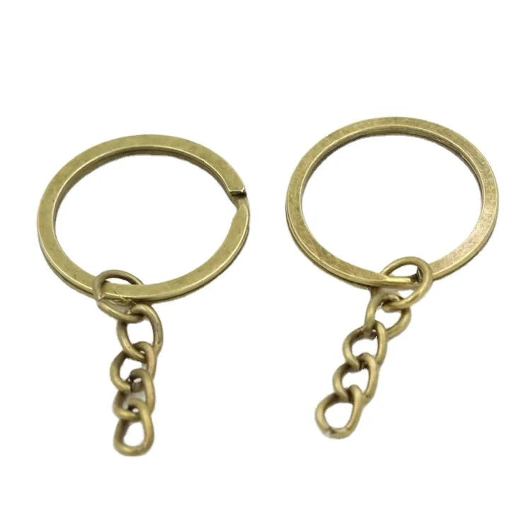 Wholesale Nickel-Free Alloy Keychains 25-30mm Flat Keyring Jump Ring Polished Metal Bulk Accessory for DIY