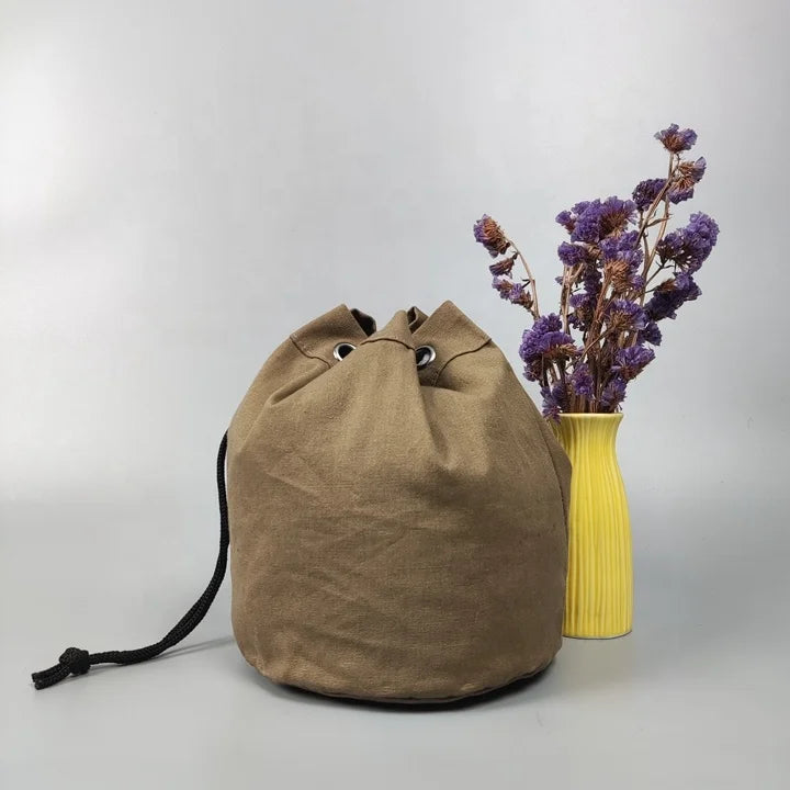Backpack Large Satin Drawstring Bag Zipper Round Bottom Drawstring Cloth Bag Cotton Drawstring Bag Canvas Small