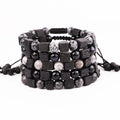Lava Aromatherapy Essential Oil Diffuser Beads Bracelet Volcanic Stone Vintage Friendship Macrame Men Women Bracelets