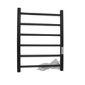 Matte Black Stainless Steel Electric Towel Warmer Bathroom Clothes Towel Laundry Drying Rack Timer Modern Design