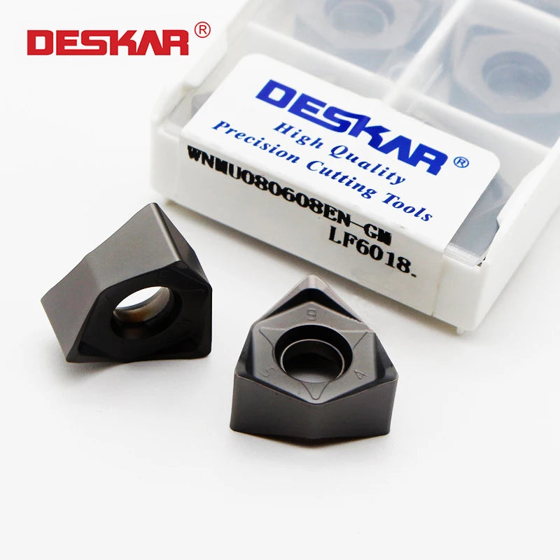 DESKAR CNC Lathe Carbide Inserts Turning Tools Machining Milling Cutter Blade WNMU080608EN-GM LF6018