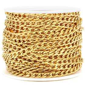 Women's Men's Selling in Meter Jewelry 18k PVD Gold Waterproof Stainless Steel NK1:1 Chains Rolls for Necklace Bracelet Making