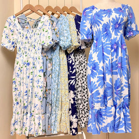 New Arrival Korea Style Chiffon Dress Women's Summer Puff Sleeve Flower Halter Cute Floral Girl Casual Dress