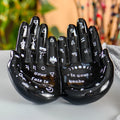Simple Durable Glazed Earthenware Buddhist Jewelry Storage Display Plate Black Ceramic Necklace & Ring Holder