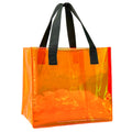 Custom Summer 2025 Orange PVC Tote Bag Waterproof Lightweight 9.84"x9.05"x 5.5" Anti-Scratch Reusable Shopping Bag for Beach