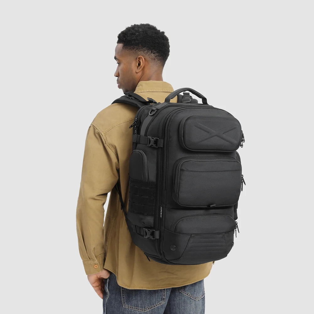 Ozuko 9842 Stylish Men Women's Tactical Backpack Durable Laptop Bag With USB Charging Port Business Hiking Backpack Travel Bag