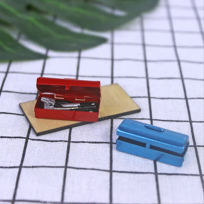 1/6 1/12 Doll House Simulation Miniature Mini Iron Sheet Toolbox Model Decor