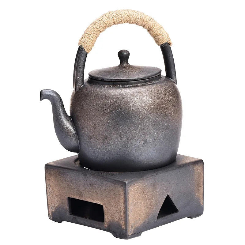Japanese Style Handmade Clay Tea Brewing Pot Zen Charcoal Stove Candle Warm Tea Stove Porcelain Kung Fu Tea Set Mini Set Teapot